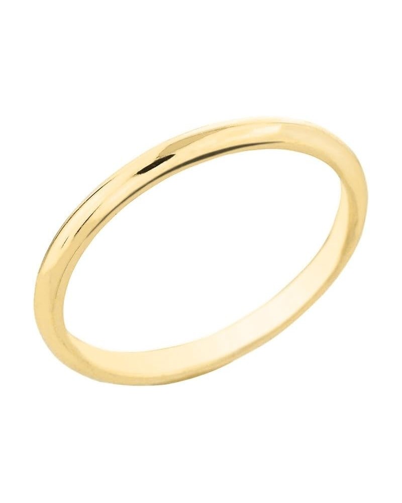 Dainty 14k Yellow Gold Comfort-Fit Band Traditional 2mm Wedding Ring for Women $60.45 Bracelets