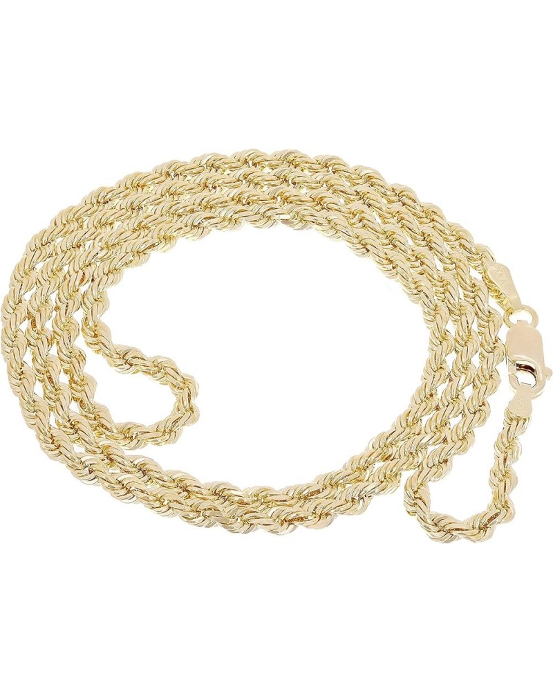 Solid 14k Gold Rope Chain - Thin Rope Link Chain Necklace - Mens and Womens Jewelry Made with Hypoallergenic Yellow 14 Karat ...