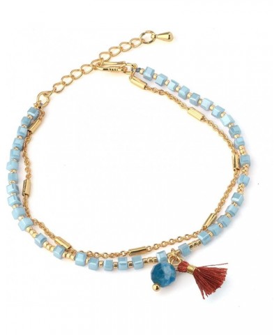 Boho-color Crystal Shell Beaded Friendship Bracelets Handmade Strand Bracelet Bangles Jewelry For Summer Blue 25G $10.25 Brac...