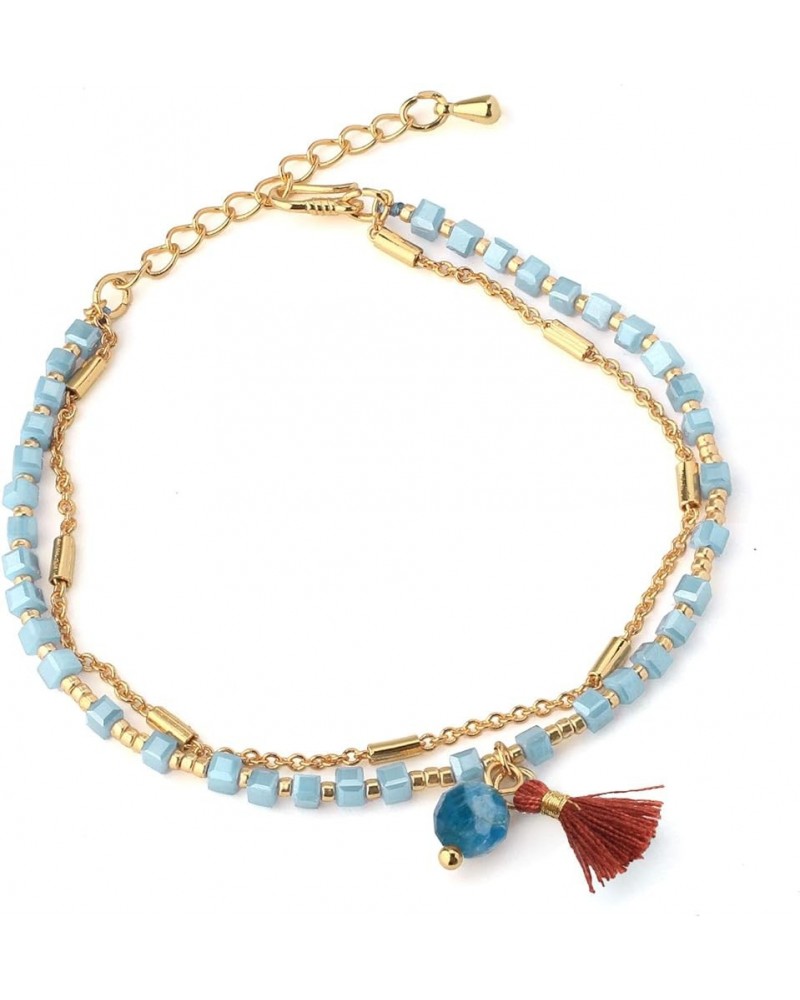 Boho-color Crystal Shell Beaded Friendship Bracelets Handmade Strand Bracelet Bangles Jewelry For Summer Blue 25G $10.25 Brac...