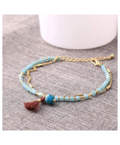 Boho-color Crystal Shell Beaded Friendship Bracelets Handmade Strand Bracelet Bangles Jewelry For Summer Blue 25G $10.25 Brac...