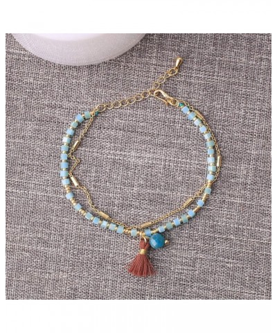 Boho-color Crystal Shell Beaded Friendship Bracelets Handmade Strand Bracelet Bangles Jewelry For Summer Blue 25G $10.25 Brac...