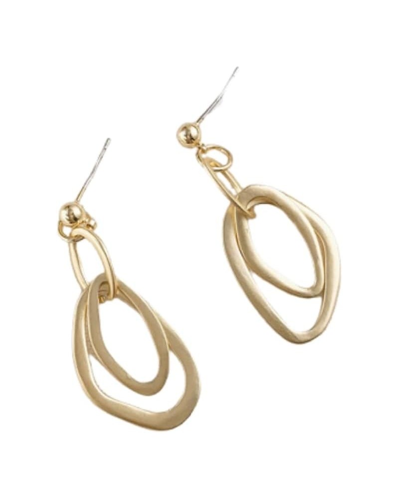 14K Gold Plated Stainless Steel Drop Earrings Irregularity Geometry Earrings for Women Gold-2 $6.15 Earrings