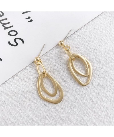 14K Gold Plated Stainless Steel Drop Earrings Irregularity Geometry Earrings for Women Gold-2 $6.15 Earrings