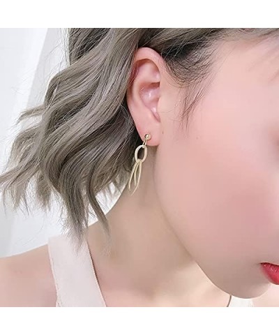 14K Gold Plated Stainless Steel Drop Earrings Irregularity Geometry Earrings for Women Gold-2 $6.15 Earrings