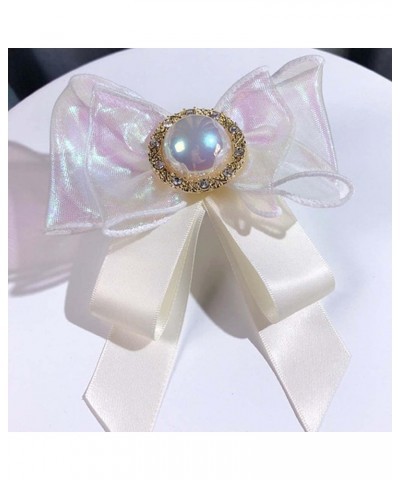 JKQBUX Multi-colour pearl Bow Tie Brooches for Girl Women Fashion jabot collar brooch pins Pre-Tied Neck Tie Shirt Corsage or...