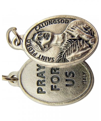 New Silver Toned Base Saint Pedro Calungsod Pray for Us Medal Pendant, 1In to Elevate Your Style with Religious Jewelry TEH06...