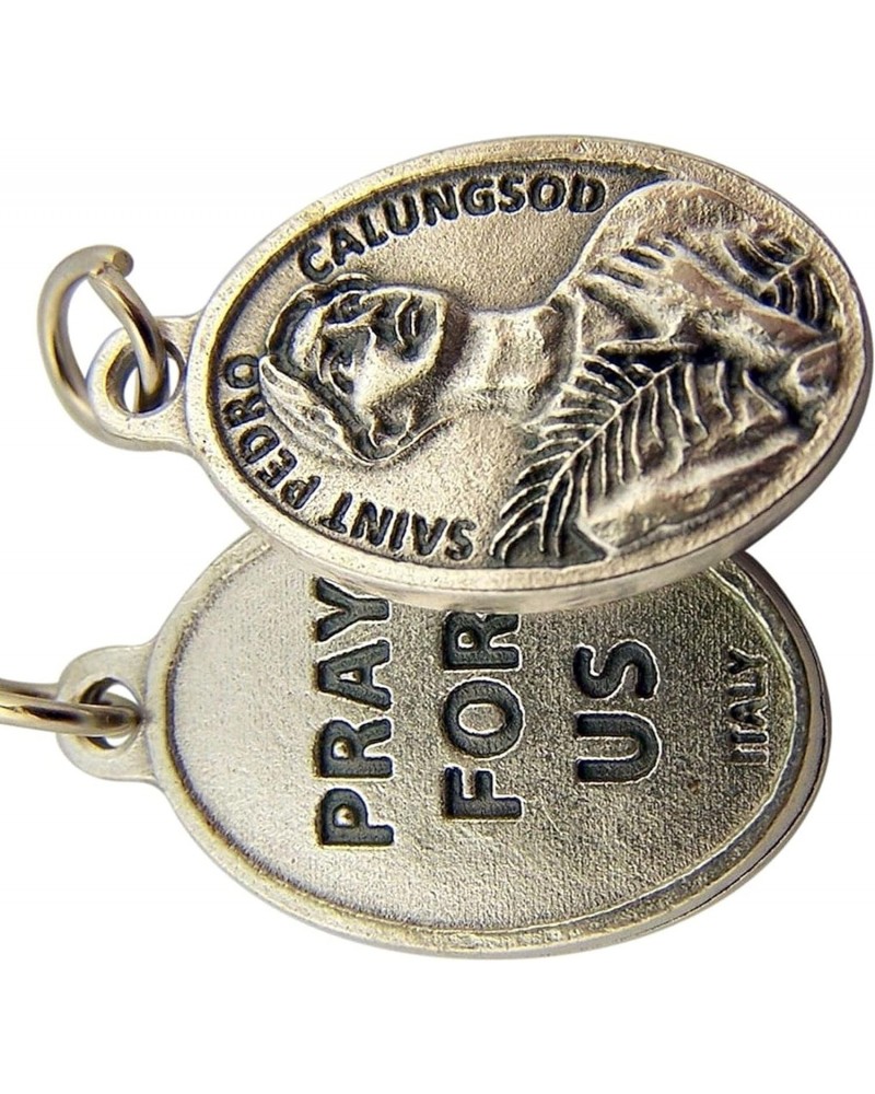 New Silver Toned Base Saint Pedro Calungsod Pray for Us Medal Pendant, 1In to Elevate Your Style with Religious Jewelry TEH06...