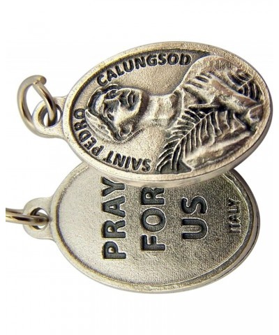 New Silver Toned Base Saint Pedro Calungsod Pray for Us Medal Pendant, 1In to Elevate Your Style with Religious Jewelry TEH06...