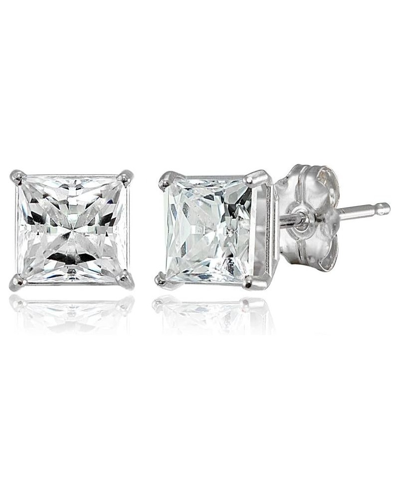 14K Gold Princess-cut Prong-set Stud Earrings set with AAA Cubic Zirconia Zirconia 5mm - White Gold $20.50 Earrings