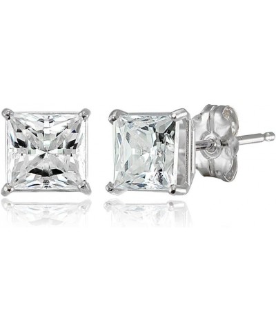 14K Gold Princess-cut Prong-set Stud Earrings set with AAA Cubic Zirconia Zirconia 5mm - White Gold $20.50 Earrings