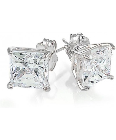 14K Gold Princess-cut Prong-set Stud Earrings set with AAA Cubic Zirconia Zirconia 5mm - White Gold $20.50 Earrings