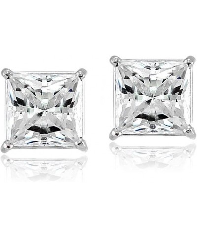 14K Gold Princess-cut Prong-set Stud Earrings set with AAA Cubic Zirconia Zirconia 5mm - White Gold $20.50 Earrings