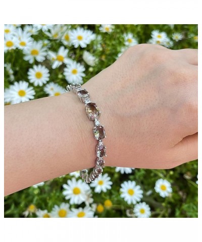 Zultanite Stone Silver Bracelet, Color Changing Stone Women Bracelet, Turkish Diaspore Gemstone Bracelet Silver $50.40 Bracelets